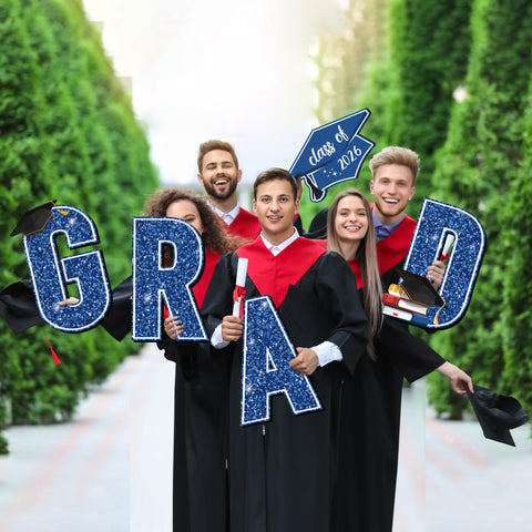 Aneco blue graduation decor creates a festive atmosphere for parties.