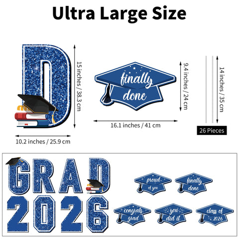 Aneco grad cap design adds celebratory detail to lawn decor.