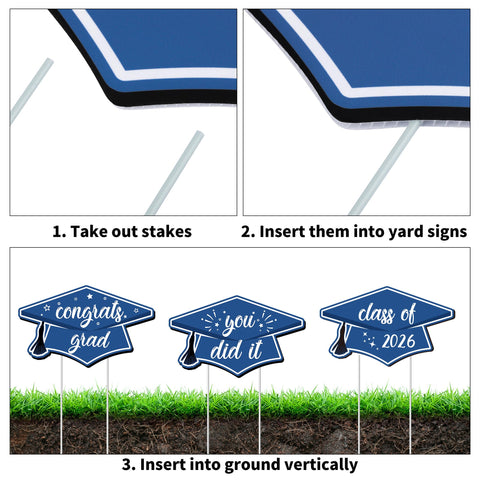 Aneco large 16x10 inch yard sign enhances visibility during graduation events.