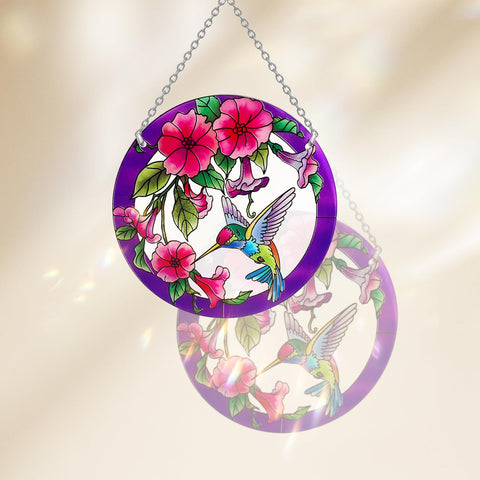 ANFURI purple sun catcher window decoration enhances light play with vivid hues