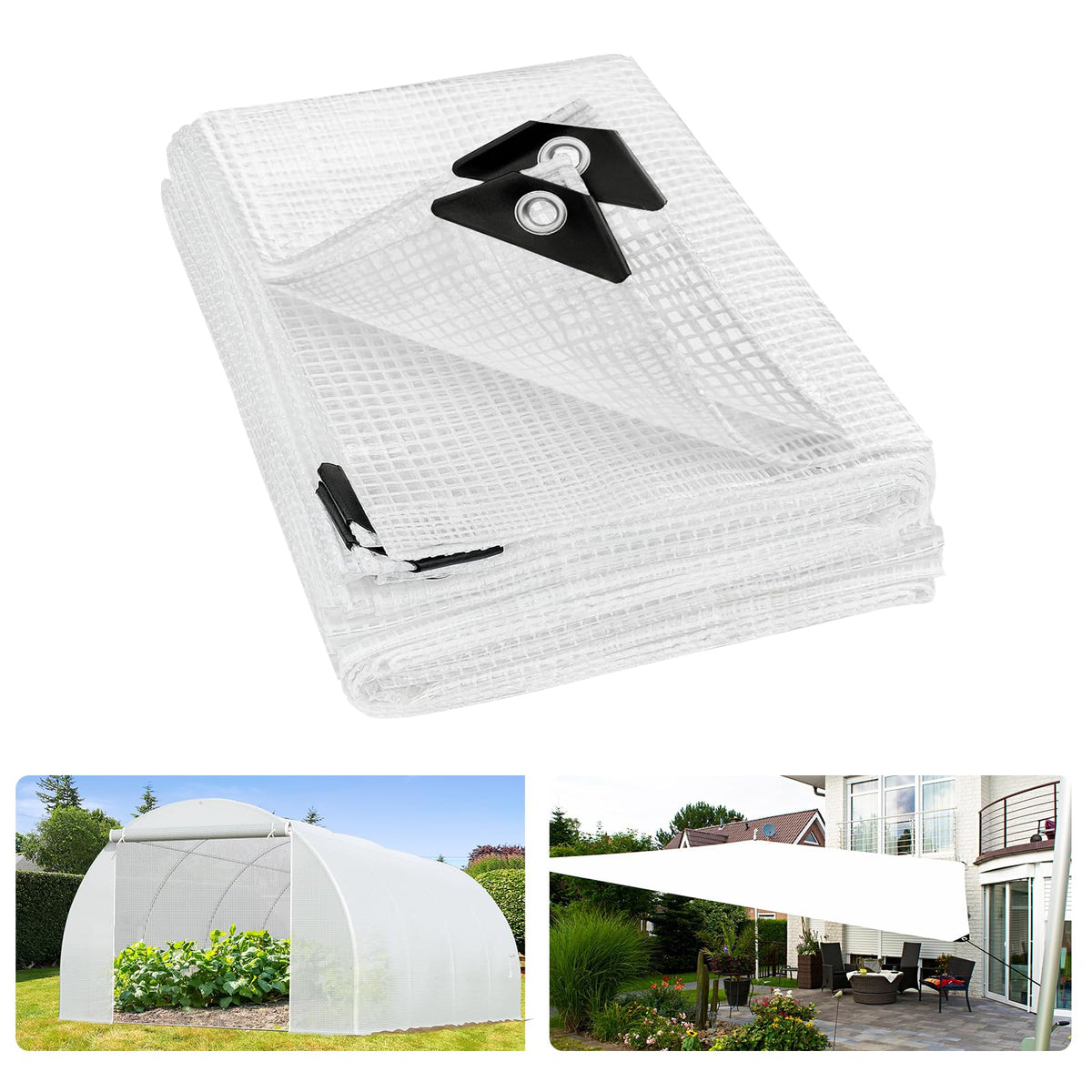 ANGAR 16mil clear greenhouse tarp provides durable, transparent protection for gardens and greenhouses