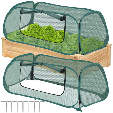 ANGAR 2-pack garden covers show pop-up mesh for bird protection and easy setup.