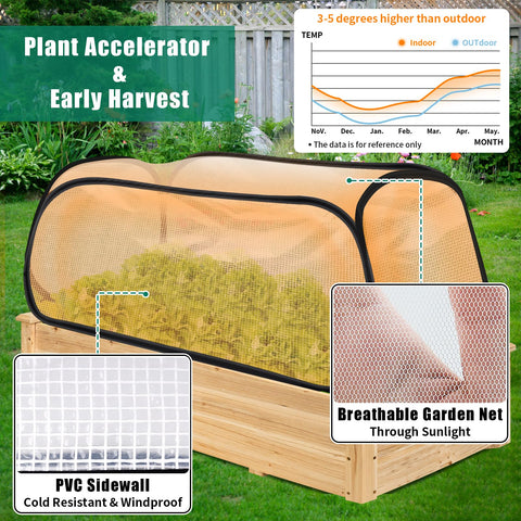 ANGAR 2-Pack raised bed cover with stakes and strap ensures secure installation