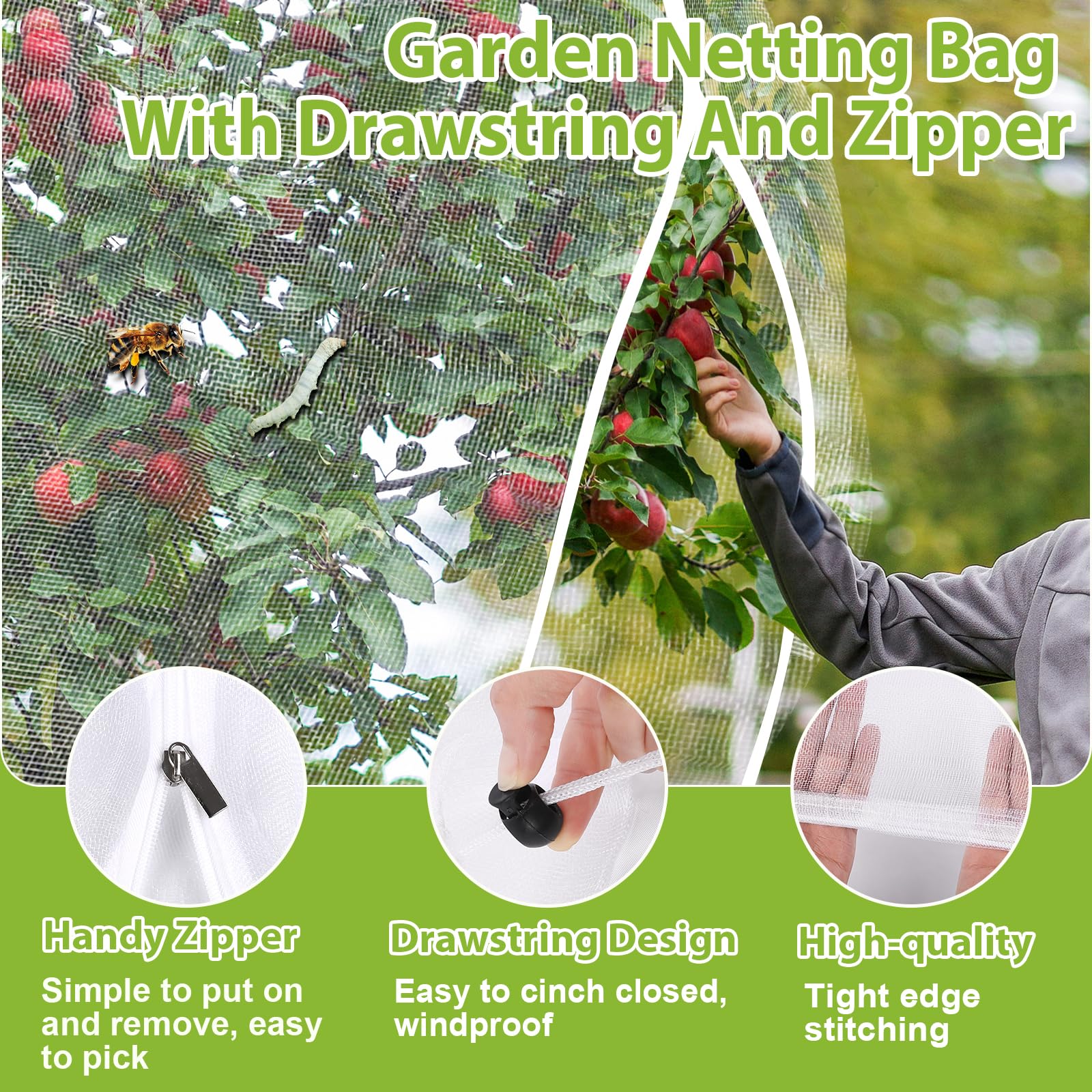 ANGAR 60-mesh garden netting material provides breathable plant protection