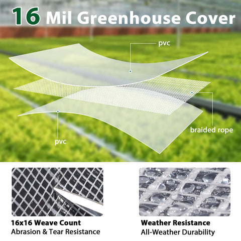 ANGAR 6x8ft heavy-duty greenhouse cover shields plants and structures outdoors