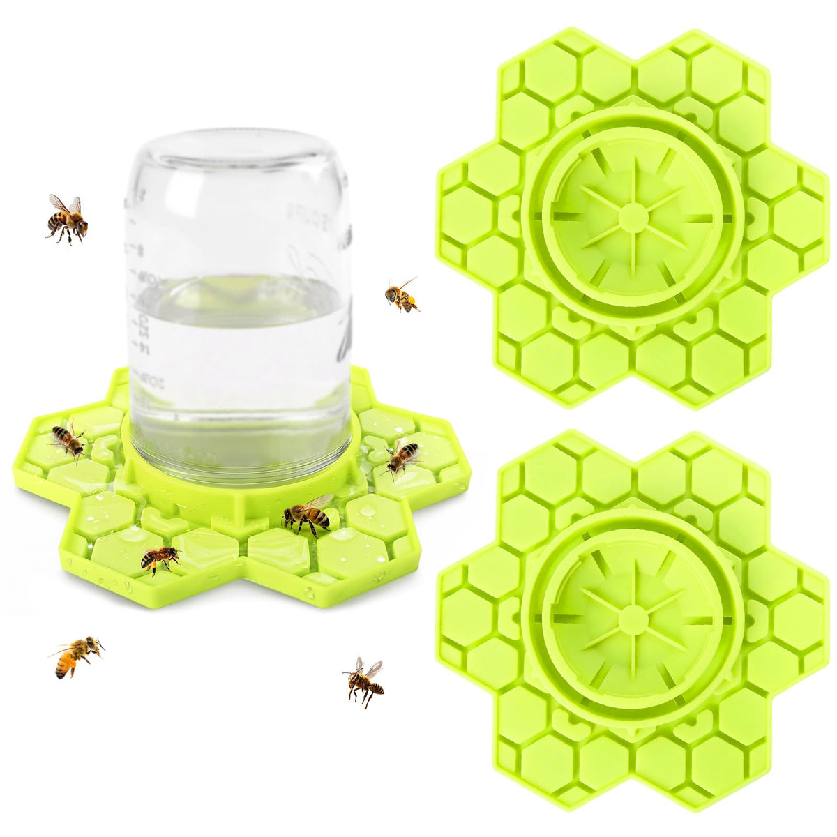 ANGAR bee feeder for mason jars connects securely to jars and supports continuous water supply