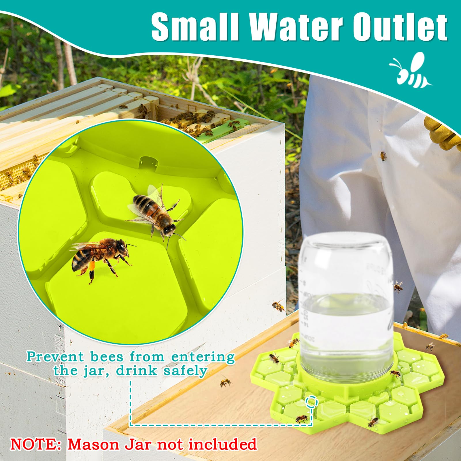 ANGAR water outlet is small to prevent bee entry and minimize spills