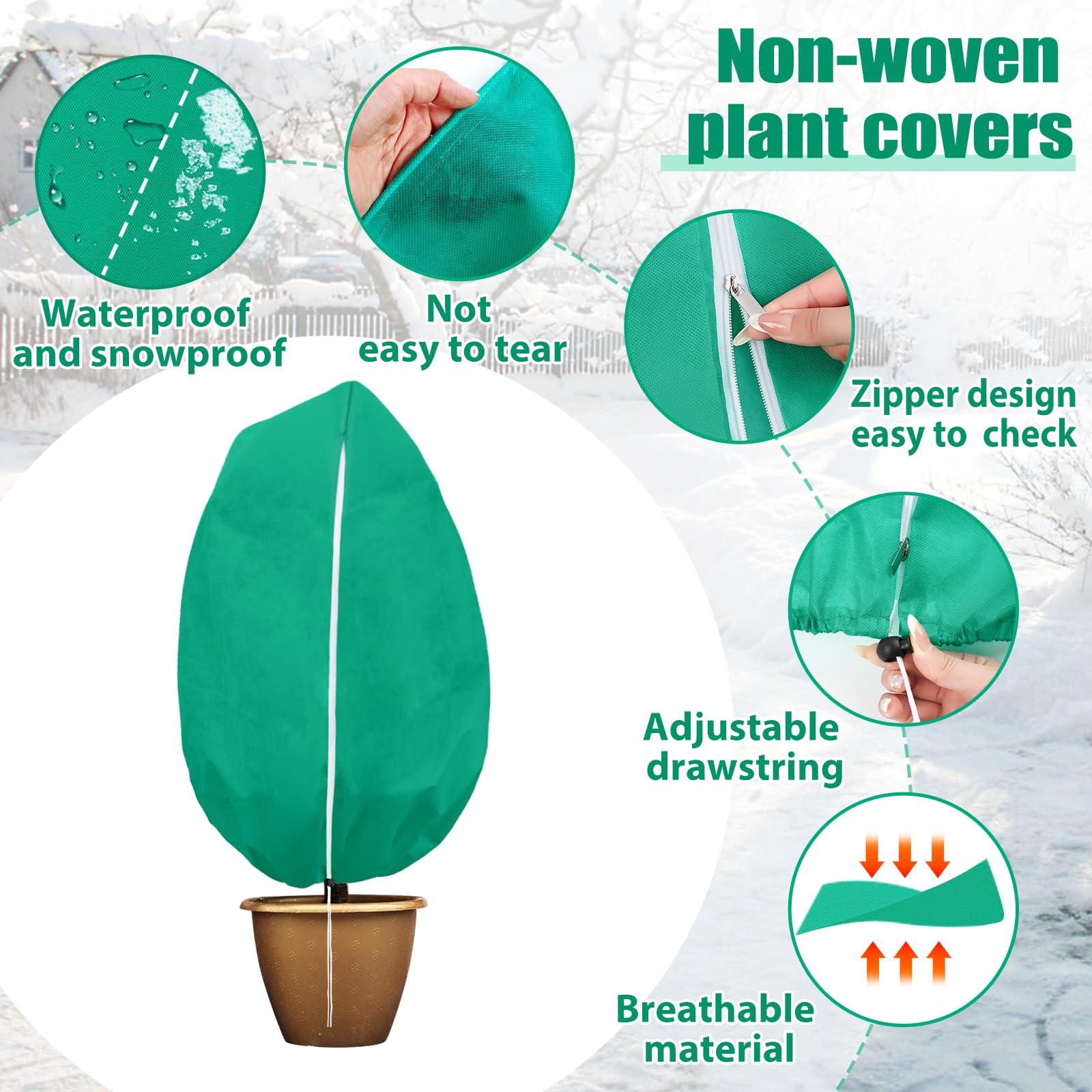 ANGAR frost cover drawstring ensures secure fit against wind