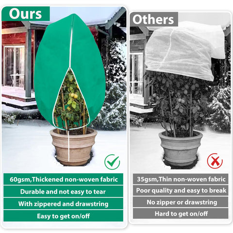 ANGAR frost cover on a potted plant demonstrates mobile shelter