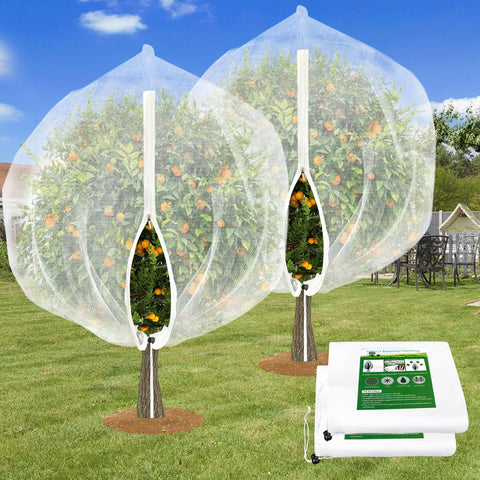 ANGAR fruit tree netting 6x6ft with side zipper protects fruit trees during growing season