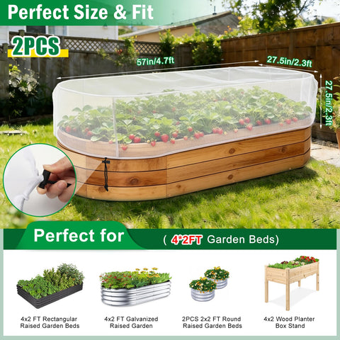 Angar garden netting adjustable drawstring demonstrates secure, easy installation for any bed frame.