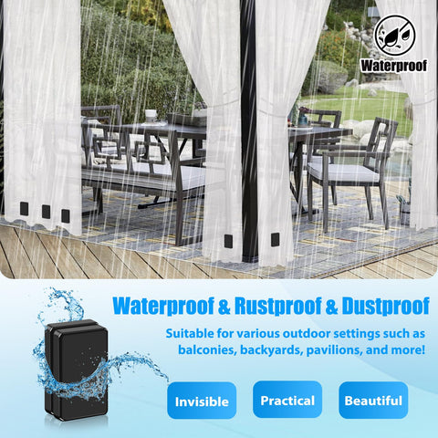 ANGAR matte black curtain weights blending with balcony decor