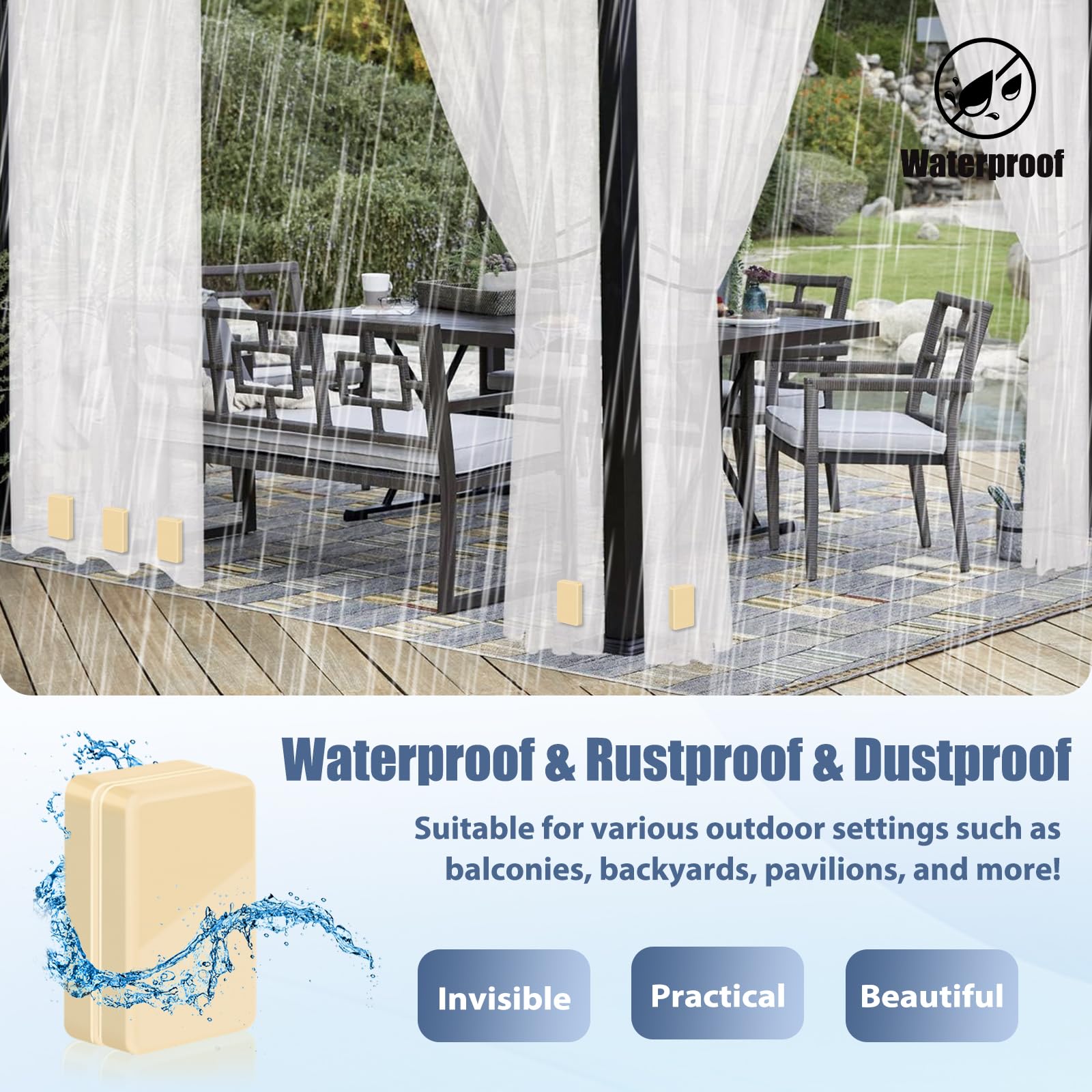 ANGAR shower curtain weights ideal for bathrooms and balconies