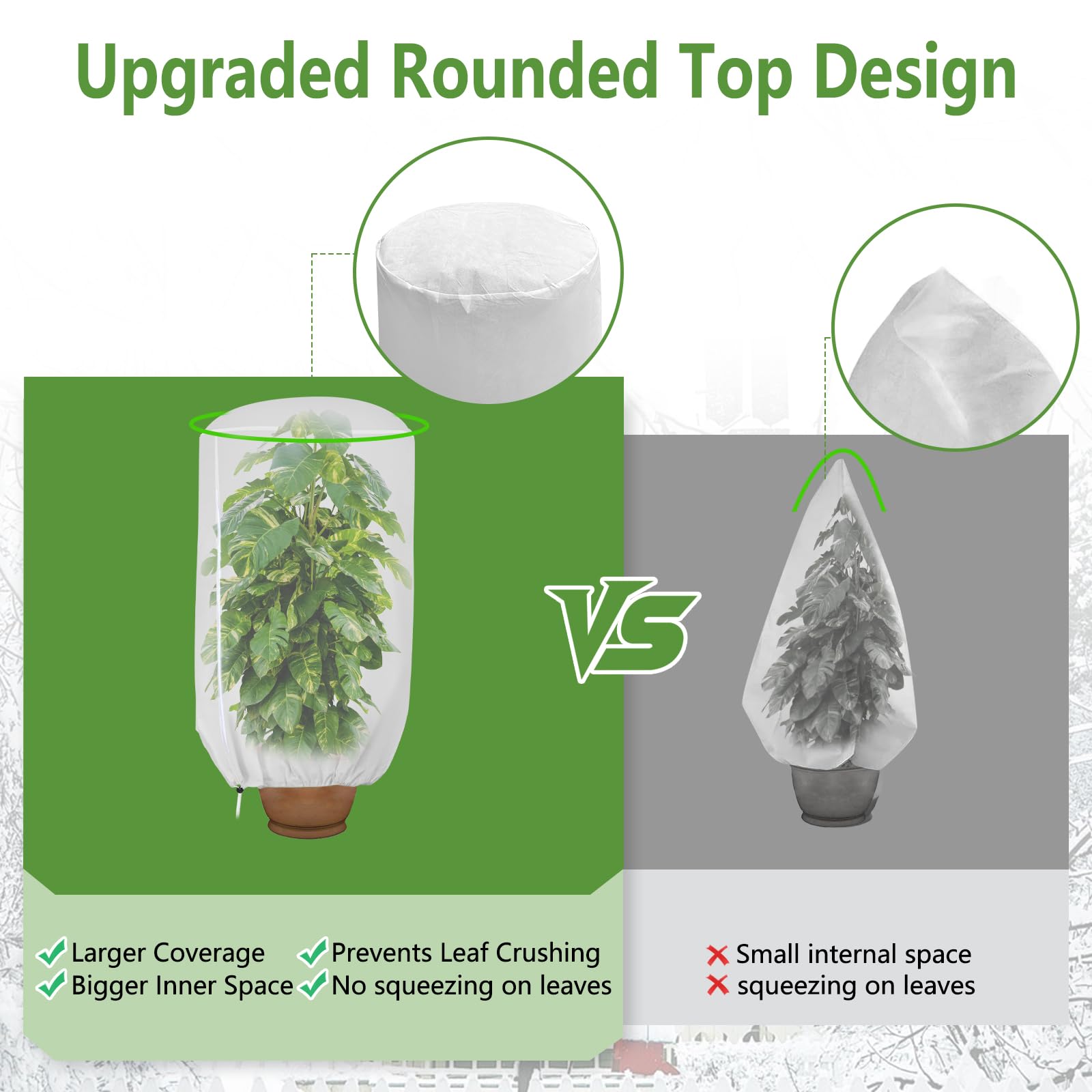 ANGAR side-zipper plant cover enables easy watering and inspections