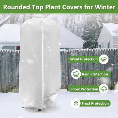 ANGAR white-beige plant cover blends with outdoor spaces while protecting foliage