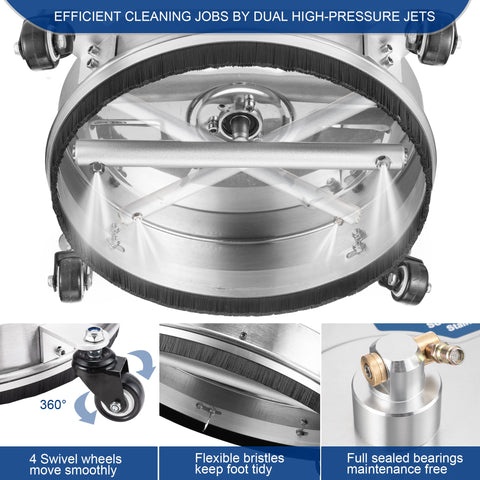 AngeDZ dual high-pressure jets create a powerful, uniform spray for efficient cleaning.