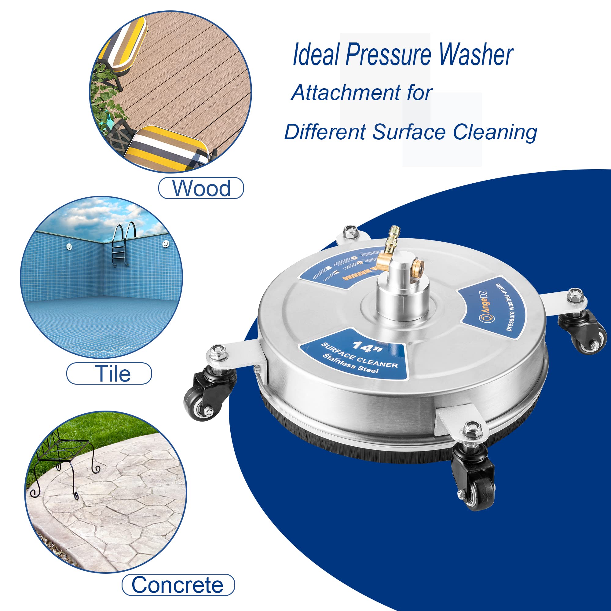 AngeDZ package includes extension wands, nozzles, tape, needle, and bag for easy setup.