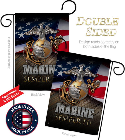Angeleno Heritage Marine Semper Fi flag detailed stitching highlights durability