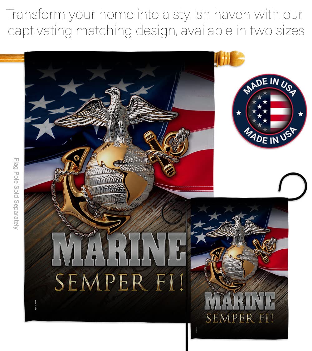 Angeleno Heritage Marine Semper Fi flag double-sided print for versatile viewing
