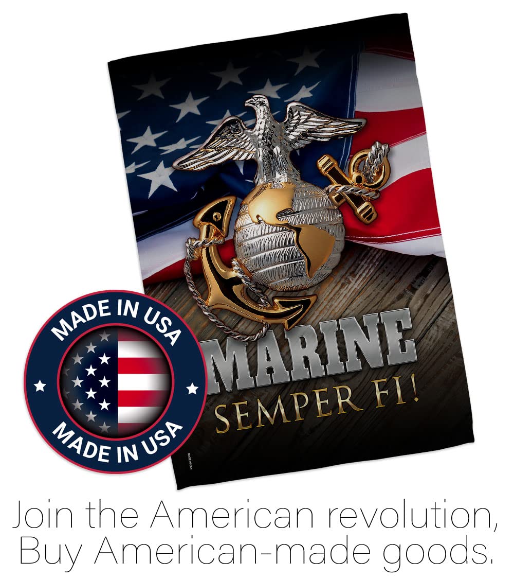 Angeleno Heritage Marine Semper Fi flag weather-resistant material withstands outdoor use