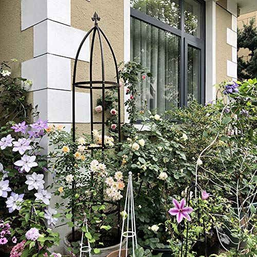 AngJi outdoor arbor bronze creates a stylish entry for floral ceremonies.