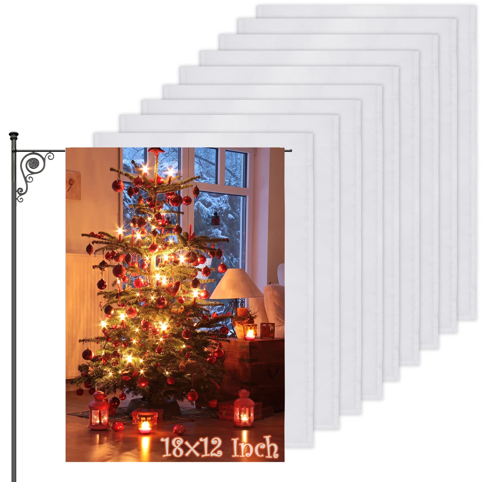Anglecai blank garden flag, double-sided 18x12, ideal for custom sublimation designs.