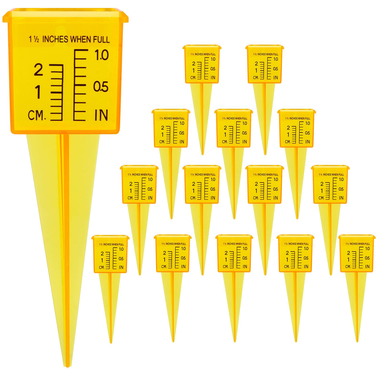 Anglekai 10-pack rain gauges with wide mouth measure lawn rainfall accurately