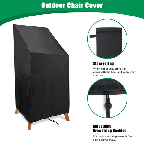 Anglekai 51x25x25in cover fits stackable and dining chairs.