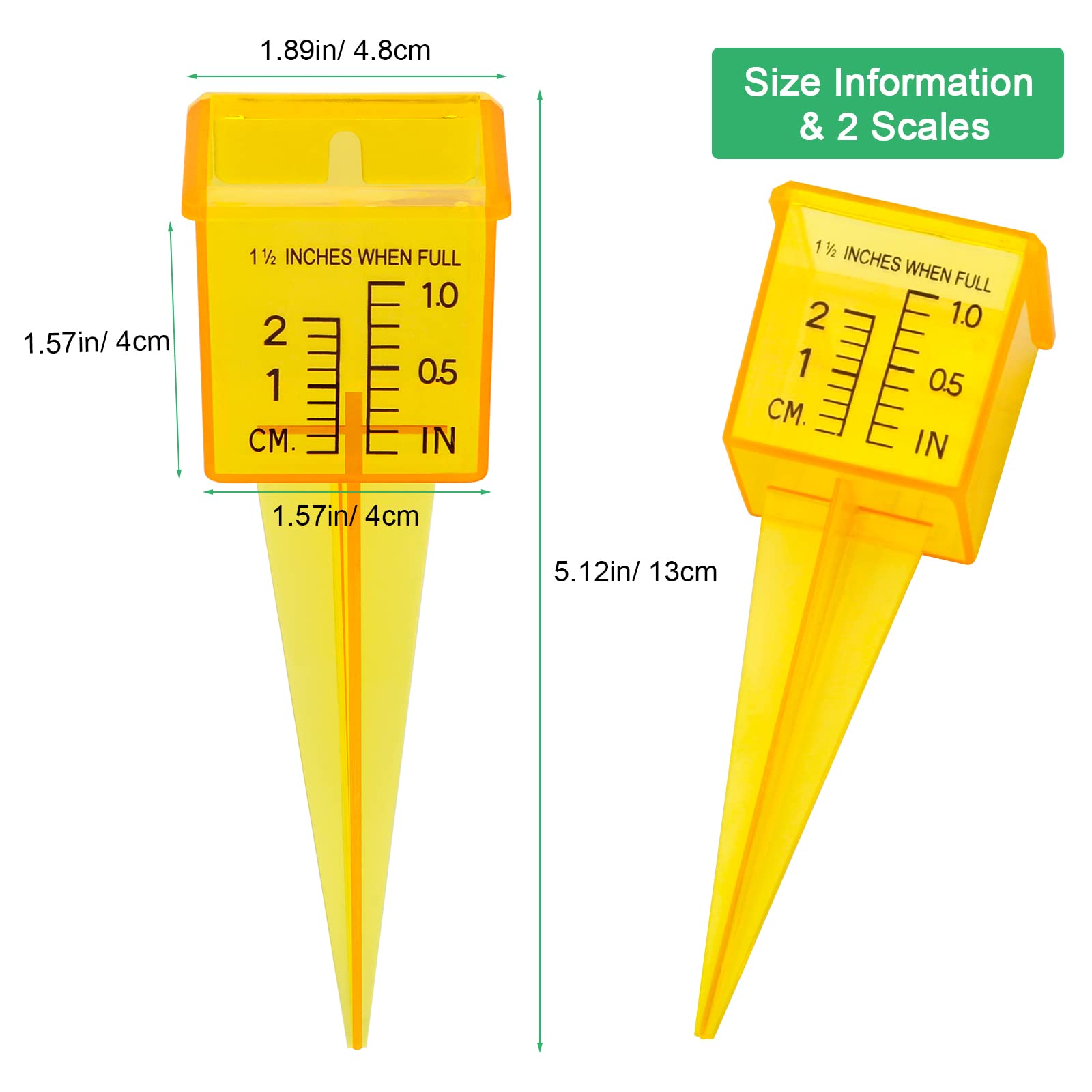 Anglekai transparent rain gauge shows clear measurements for irrigation planning