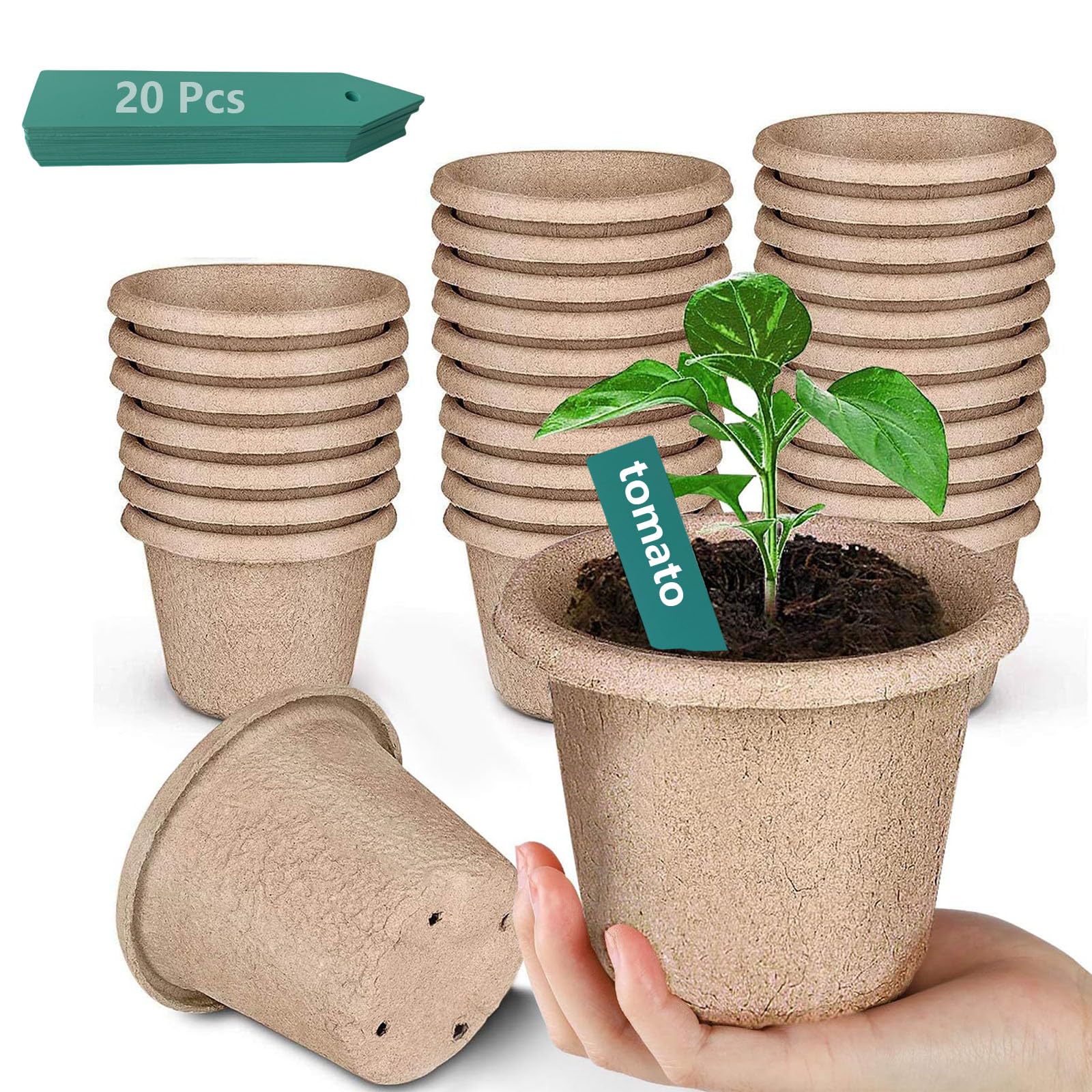 ANGTUO peat pots for seedlings with drainage holes promote healthy root development.