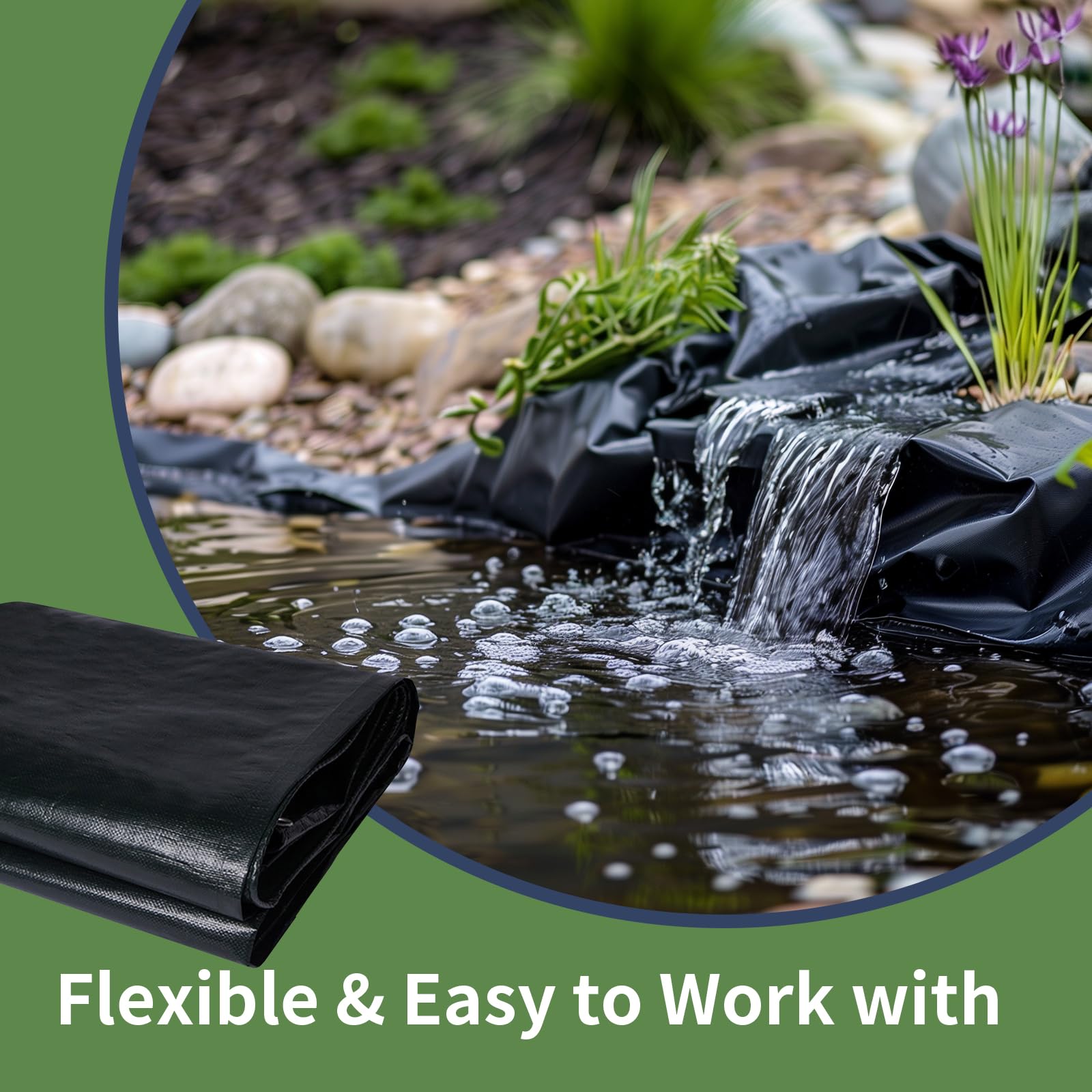 ANHAN UV resistant liner protects ponds from sun damage and algae growth