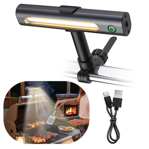 Anicooking grill light 360-rotation providing precise illumination while flipping burgers