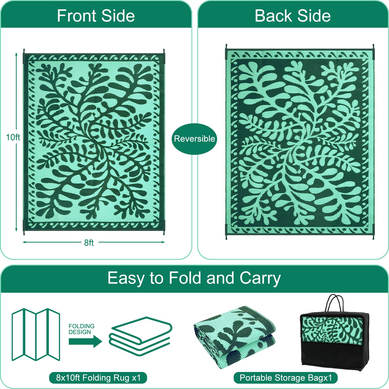 Anidaroel foldable rug folds into a carry bag for easy travel