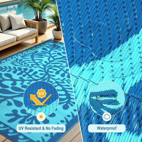 Anidaroel rug ideal for patios, pool decks, picnics, and beaches