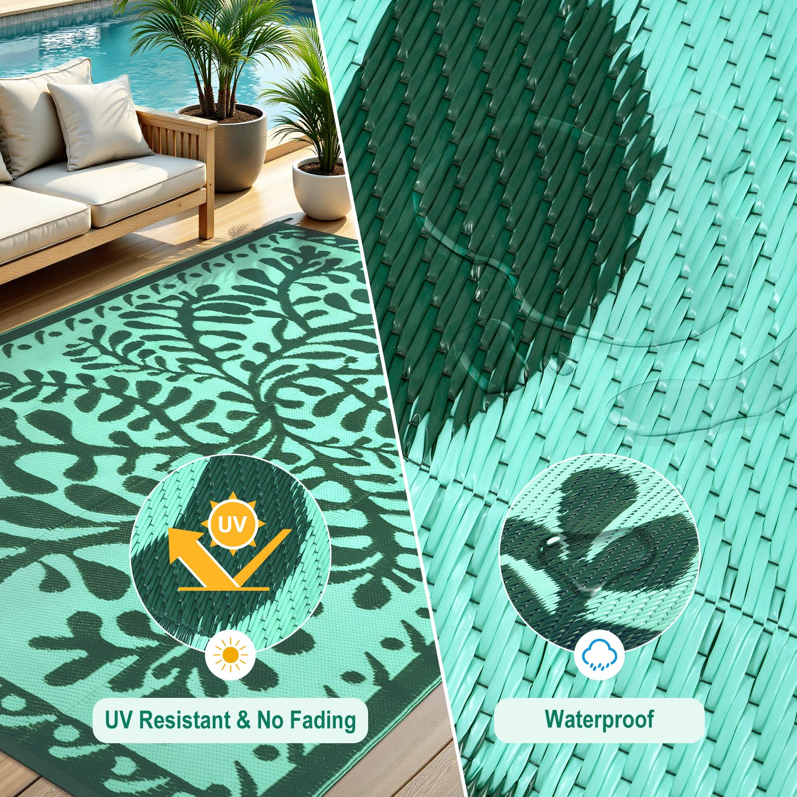 Anidaroel soft plastic straw surface is comfortable for barefoot use