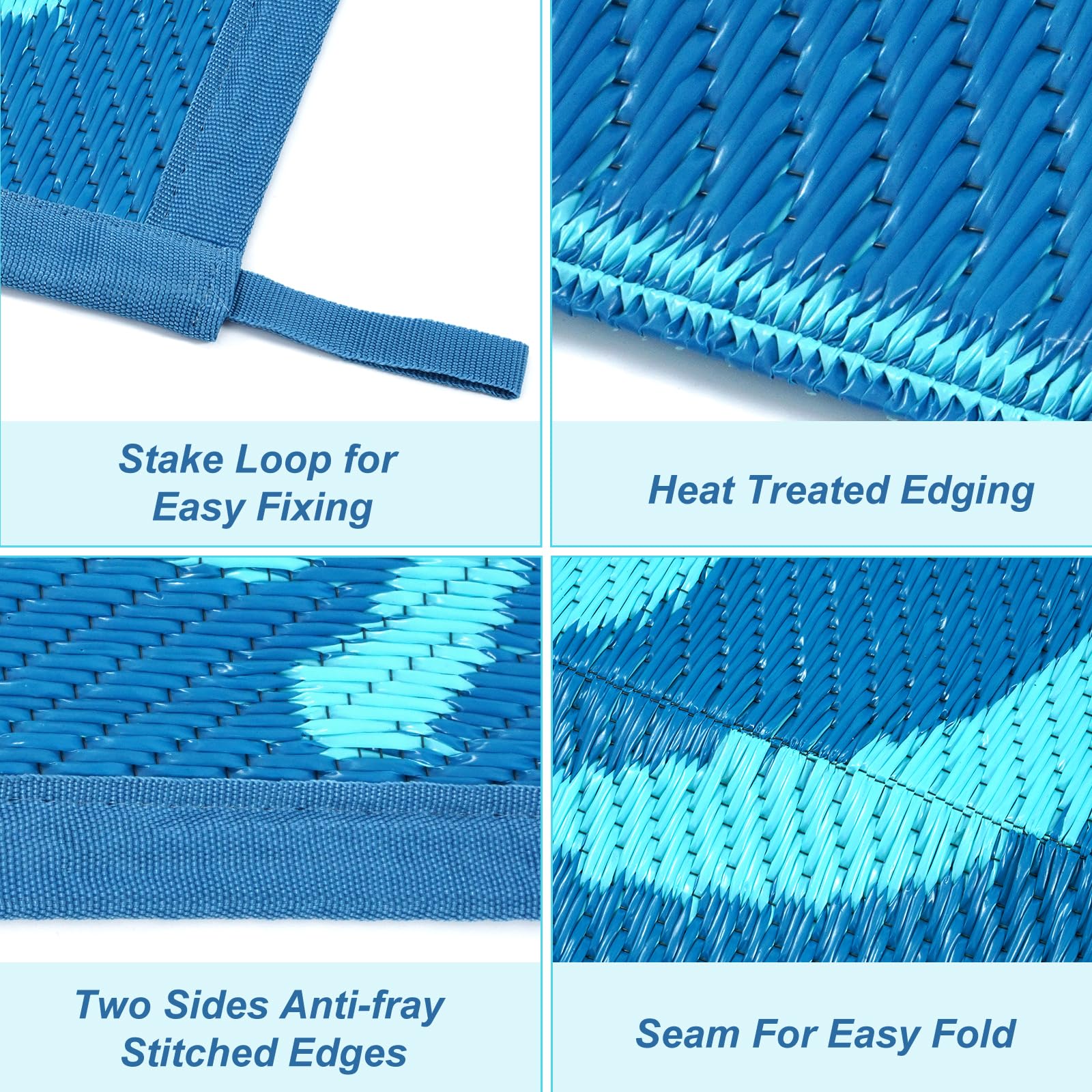 Anidaroel outdoor rug soft plastic straw weave for barefoot comfort