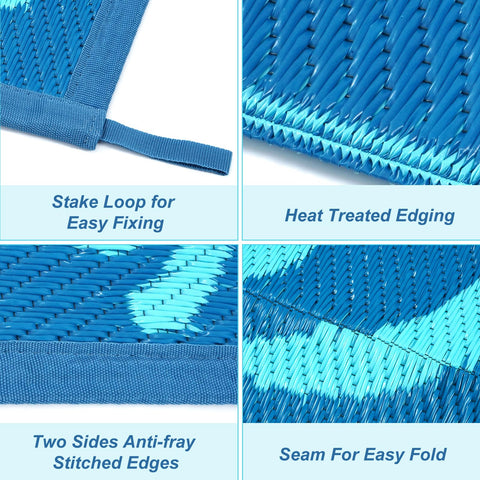 Anidaroel outdoor rug soft plastic straw weave for barefoot comfort