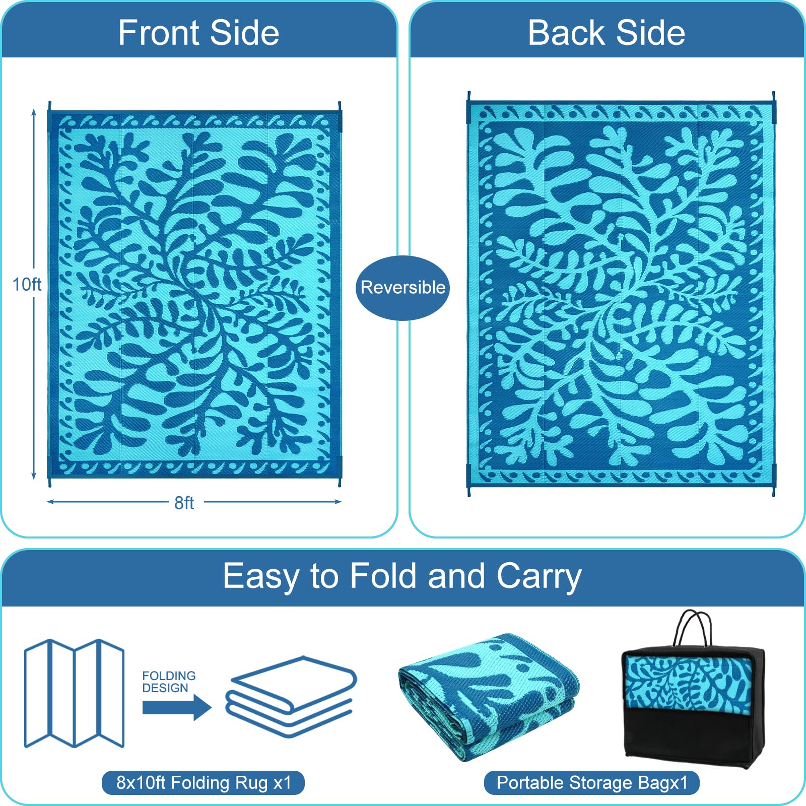 Anidaroel outdoor rug waterproof weave keeps feet dry on wet decks