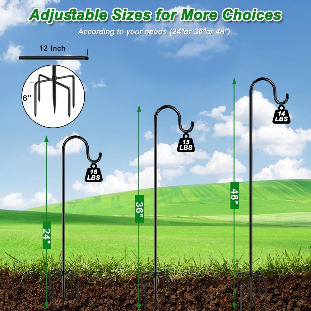 ANIDEER 36-inch shepherd hook acts as a plant hanger for hanging baskets