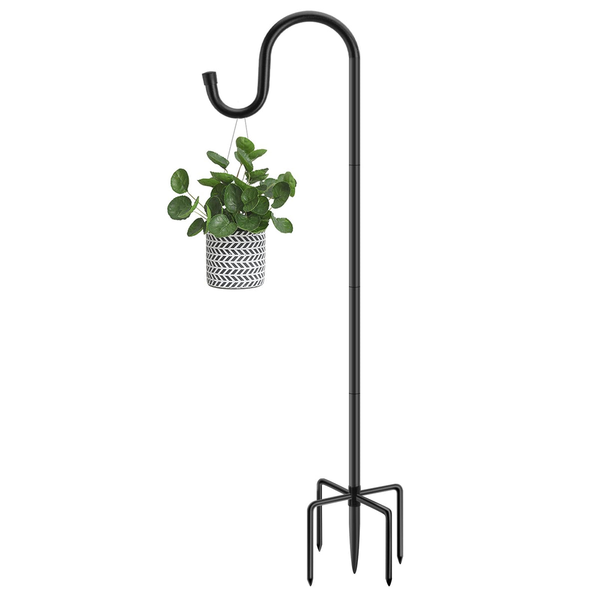 ANIDEER 48in shepherds hook with base prongs for sturdy outdoor placement.
