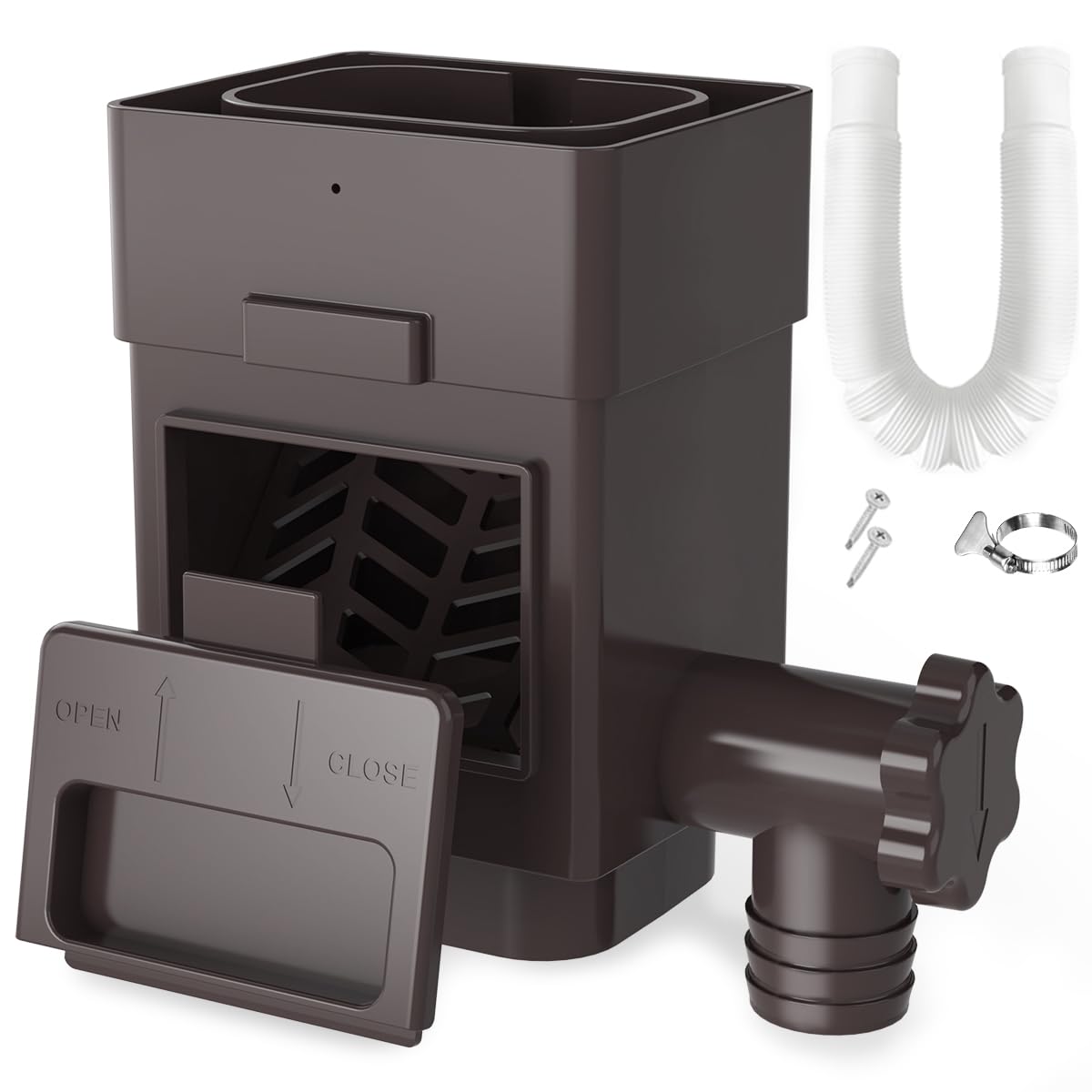 Anivia rainwater system downspout diverter installed for efficient water collection.