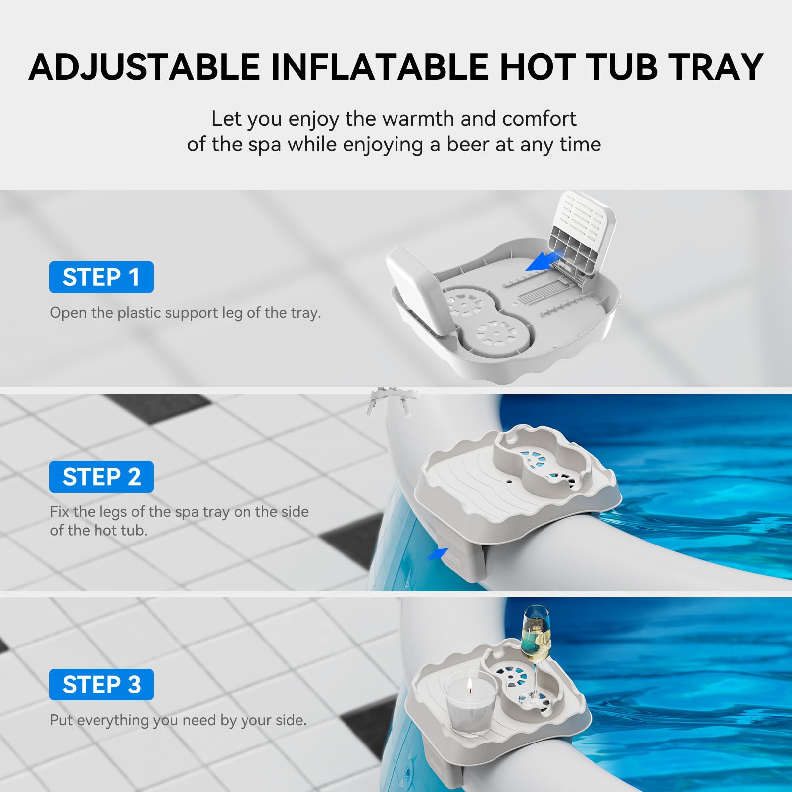 Anivia beige finish adds a touch of style to your inflatable spa.