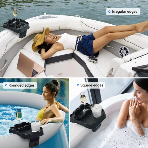 Anivia tray features non-slip rubber to protect the spa wall during use