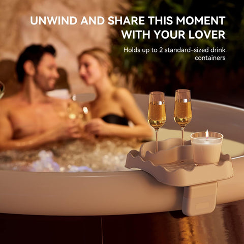 Anivia adjustable-width tray fits inflatable spas at 4.3–7.7 inches.