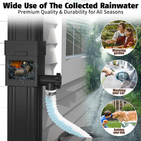 Anivia adjustable valve on a rainwater system for customizable collection.