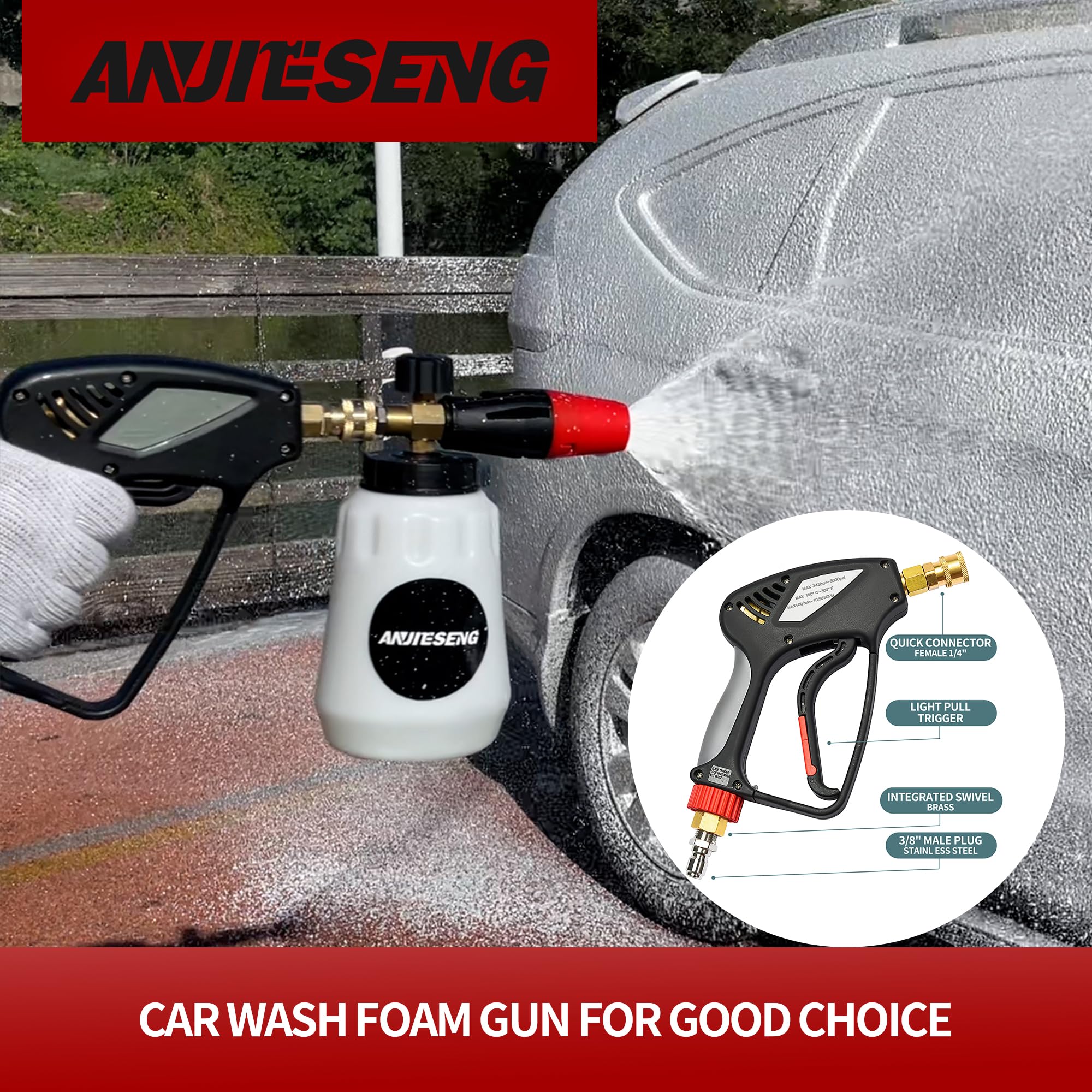 ANJIESENG brass and stainless steel construction ensures durable, leak-resistant performance.