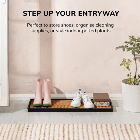 Anji Mountain AMB0BT3F-017 cross embossed tray adds elegance while catching dirt.
