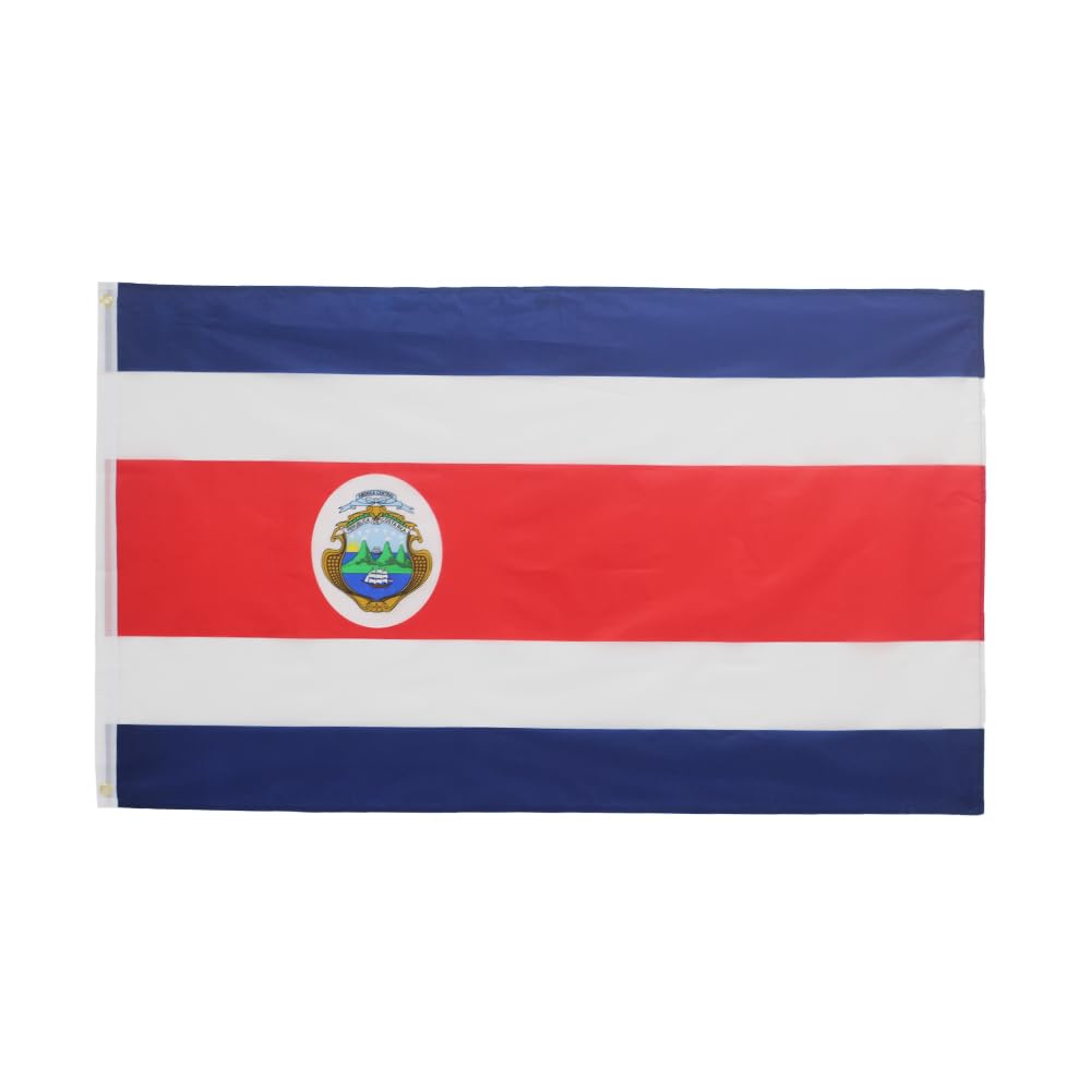 ANJOR Costa Rica flag 3x5ft with brass grommets for indoor or outdoor display