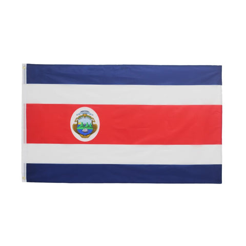 ANJOR Costa Rica flag 3x5ft with brass grommets for indoor or outdoor display