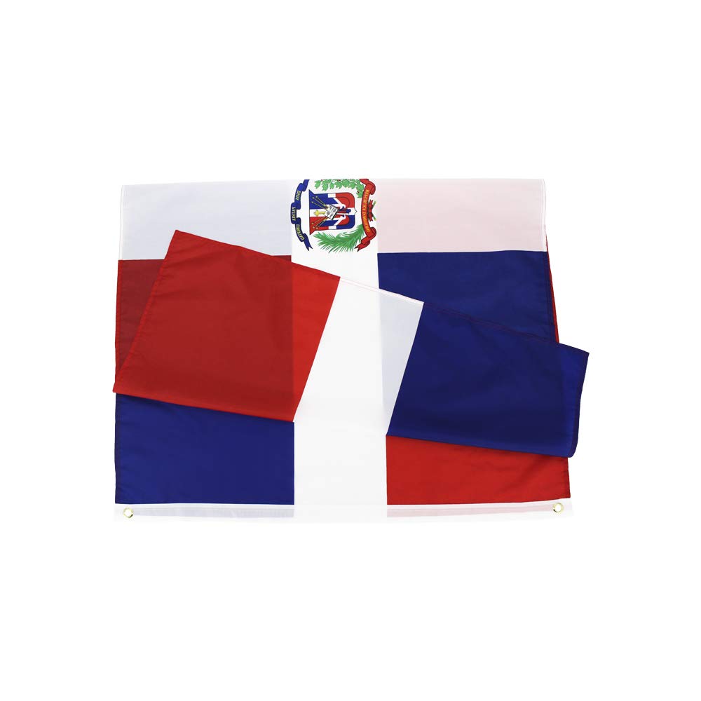 Close-up of ANJOR flag stitching and brass grommets.